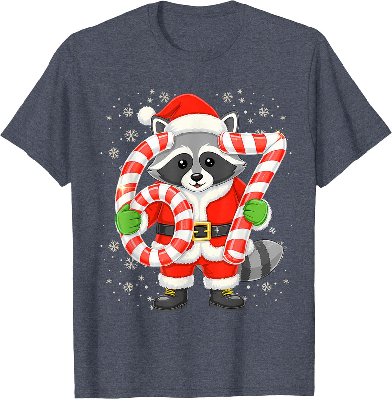 Funny Raccoon Christmas 67 Meme Tee PJm Men Women 67 Meme Polar Bear Funny Christmas PJm Men Women Family T-Shirt - Heather Blue