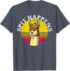 Funny Groovy Llama Alpaca Spit Happens Tees & Co. Funny Groovy Llama Alpaca Spit Happens Tee T-Shirt - Heather Blue