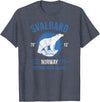Svalbard T-Shirt Co. Svalbard Polar Bear Aurora | Longyearbyen Spitsbergen Norway T-Shirt - Heather Blue