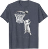 Funny Cool Rabbit Basketball Easter for Men Boy Toddler Kids T-Shirt in Heather Blue