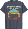 brahman cows make me happy T-Shirt - Heather Blue