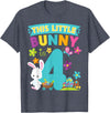 This Little Bunny Rabbit Is 4 Year Old Easter Birthday T-Shirt in Heather Blue