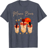 'Mama Bear' Script with Feathers T-Shirt