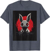 Bunny Anime Goth Scary Men Women Creepy Gothic Anime Rabbit T-Shirt in Heather Blue