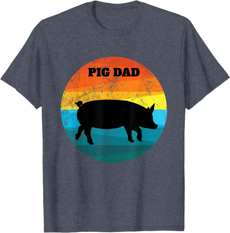 Cute Pot Belly Bellied Pig Owner Farmer PIG Lover Pot Belly PIG DAD Vintage Retro Men Women Kids Teen Tee Gift T-Shirt - Heather Blue