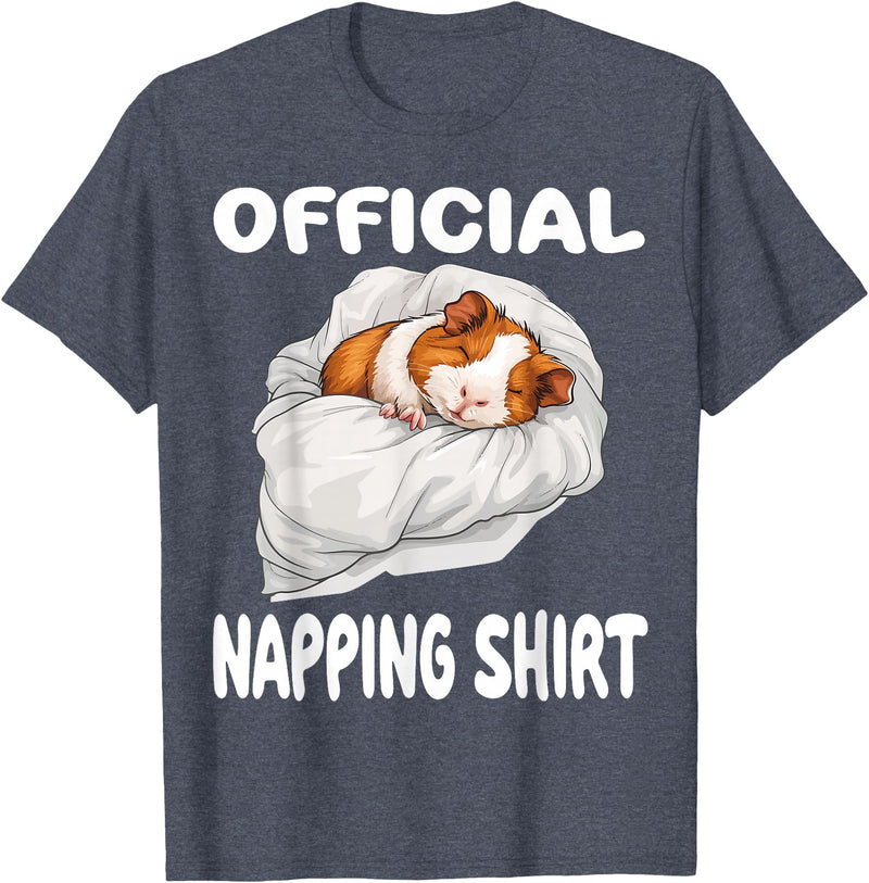 Official Sleep Pajamas Nightgown Sleepwear Co. Guinea Pig Official Napping shirt Pajamas Nightgown T-Shirt - Heather Blue