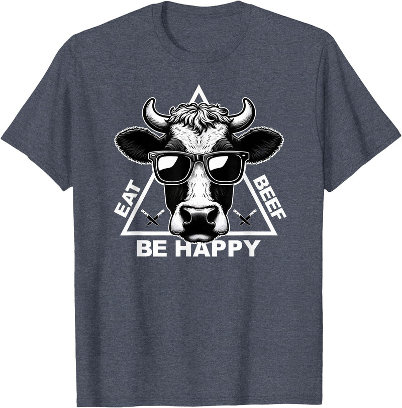 InkfulMerch Meat Lover Carnivore Diet Cow Steak Eat Beef Carnivore T-Shirt - Heather Blue