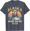 Alaska Cruise Crew Retro Travel Designs 2026 Alaska Cruise 2026 Bear Vacation Matching Group T-Shirt - Heather Blue