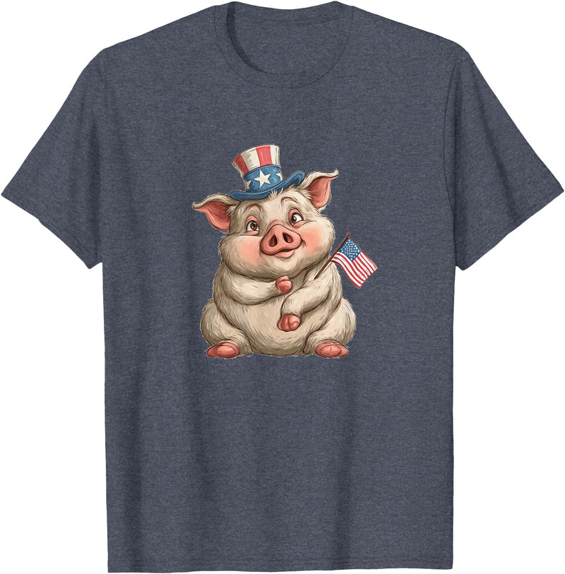 USA Pig Outfit Awesome US Pig T-Shirt - Heather Blue