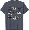Kristen Michael Coquette Cows, Cows and Bows, Watercolor, Holsteins T-Shirt, Small, Grey - Heather Blue