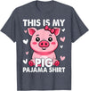 Pig Lover Gift Co. My Pig Pajama Women Pig Pjs Cute Pig Stuff Farmer Girl T-Shirt - Heather Blue