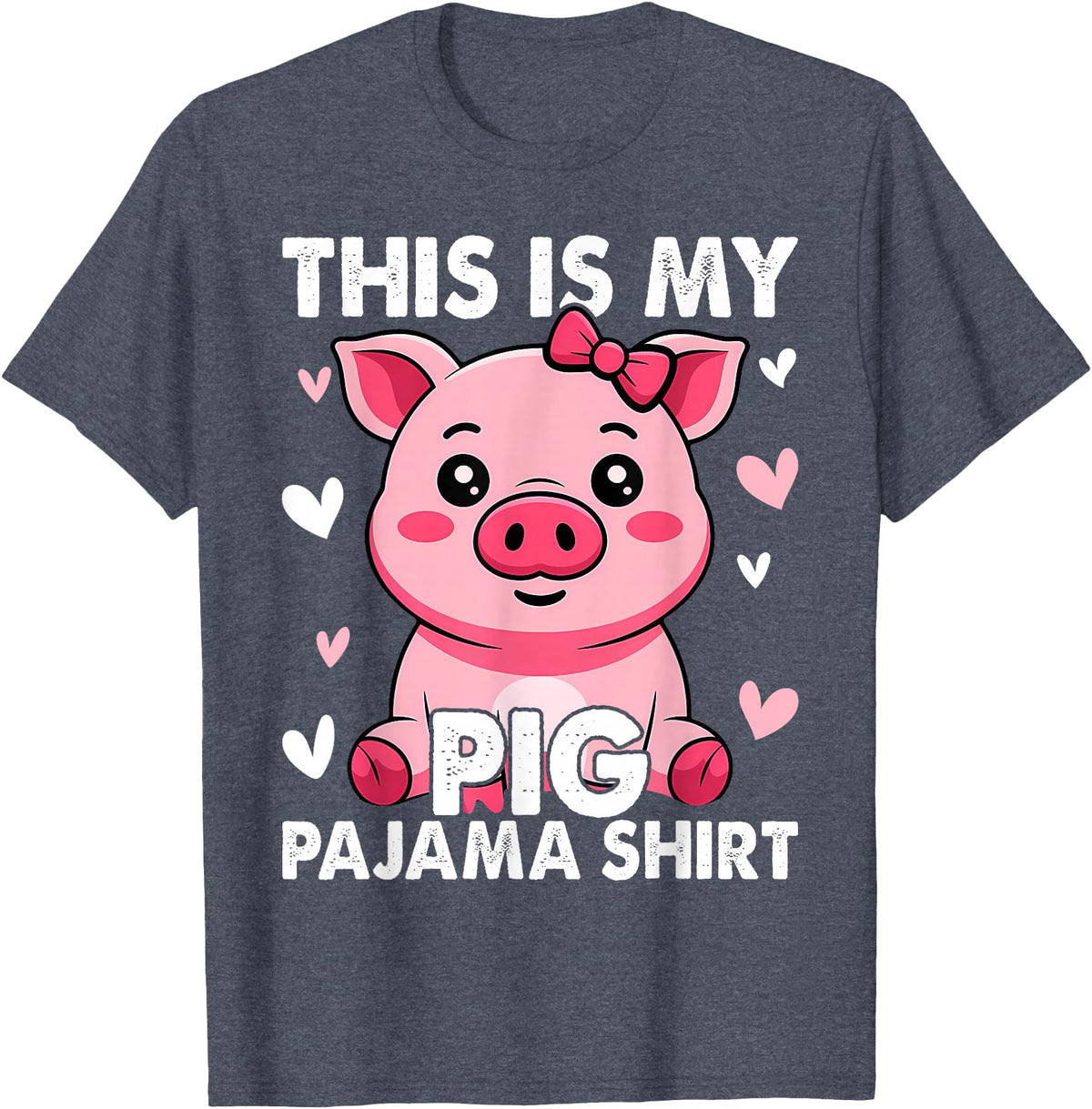 Pig Lover Gift Co. My Pig Pajama Women Pig Pjs Cute Pig Stuff Farmer Girl T-Shirt - Heather Blue