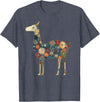 We Love Llamas & Alpacas - Peru Souvenirs Co. Llama Alpaca Floral Colorful Flowers Peru Peruvian Souvenir T-Shirt - Heather Blue