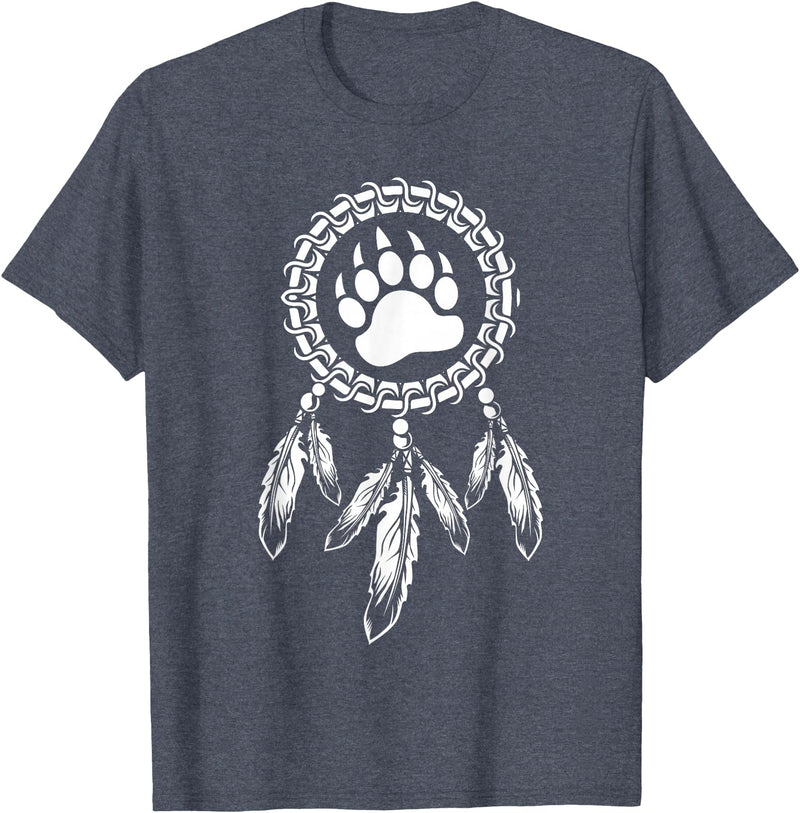 Indigenous Native American For Men Traditional Dreamcatcher Women Bear Native American T-Shirt - Heather Blue