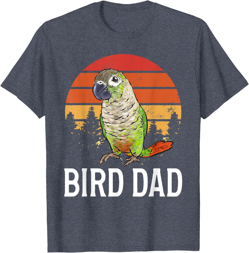 Green Cheek Conure Shirt & Green Cheek Conure Gift Green Cheek Conure Parrot Bird Dad T-Shirt - Heather Blue