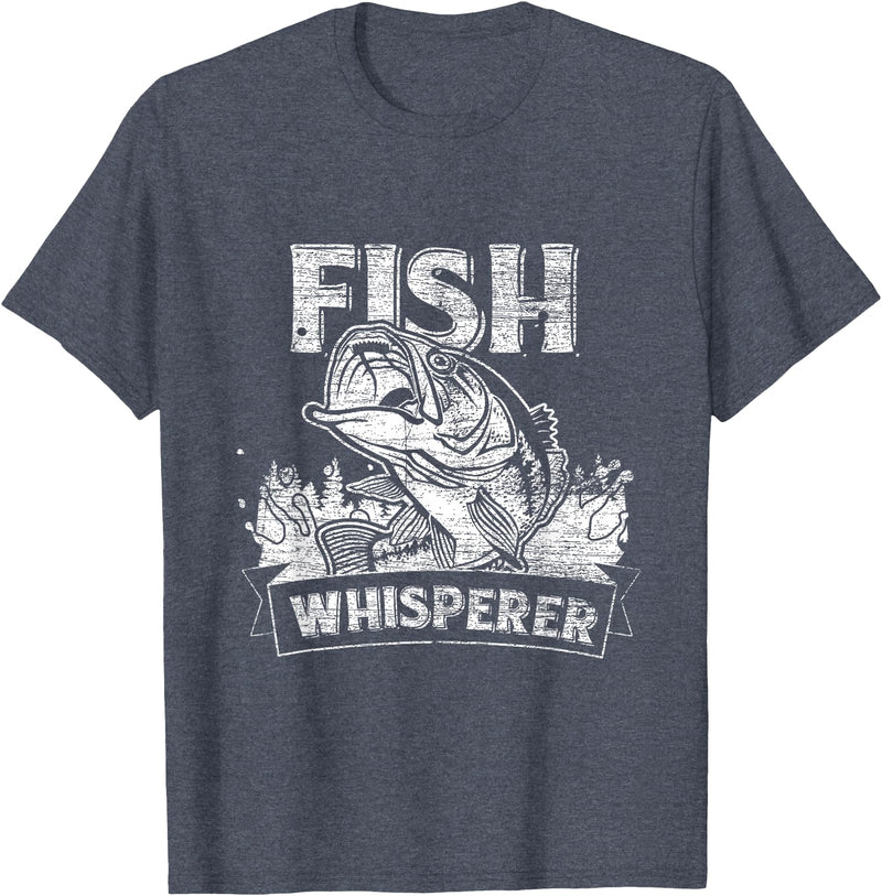 Fish T-Shirts Aquarium Animal Tank Tops Fish Whisperer T-Shirt - Heather Blue