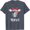 Funny Merica Cow America 4th Of July Retro Vintage Merica American Cow American Flag Retro Vintage Patriotic T-Shirt -