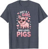 Pig Shirts & Gifts for Girls Girls Pig T-Shirt - Heather Blue