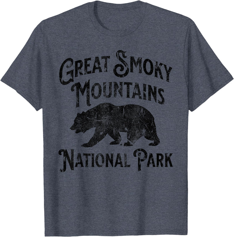 Great Smoky Mountains National Park Tennessee USA Great Smoky Mountains National Park Tennessee Hike Bear T-Shirt - Heather Blue