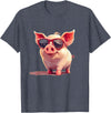 Funny Piggy Pig Sunglasses Piggy Costume for bespectacled Pigs Lovers T-Shirt - Heather Blue