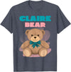 TheNiftyStitches CLAIRE Bear T-Shirt - Women's Black Cartoon Bear T-Shirt - Small - Short Sleeve - Classic Fit - All Seasons - Heather Blue