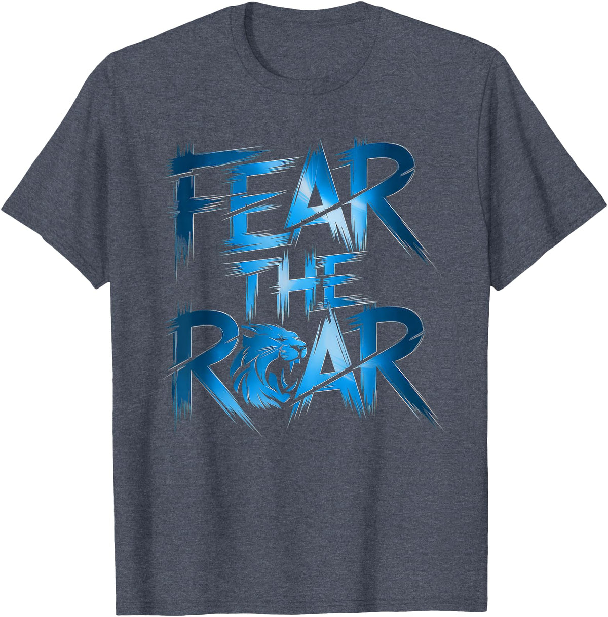 Lions Tshirt Men Women Blue Animal School Sport Fan Lion T-Shirt - Heather Blue