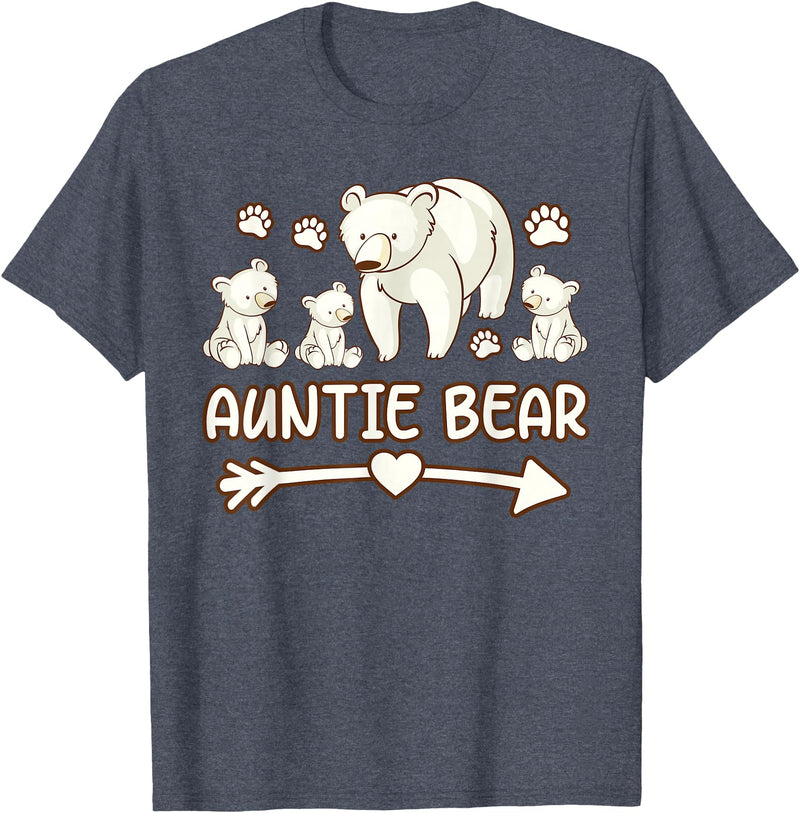 Aunt bear tee shirts, Auntie bear tshirt Auntie bear shirt for womens, Aunt bear 3 cubs t shirts T-Shirt - Heather Blue