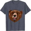 Bear Head Gift idea for Bear Lover Smile friendly brown Bear Head for Bears Lovers T-Shirt - Heather Blue