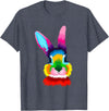 Colorful Rabbit Head Safari Animal Art Wildlife T-Shirt in Heather Blue