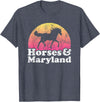 Horses and Maryland Apparel Co Horse and Maryland Women or Girls Horses T-Shirt - Heather Blue