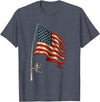 4th Of July Gifts by LD Fishing American Flag Fisherman Patriotic Day 4th of July T-Shirt - Heather Blue