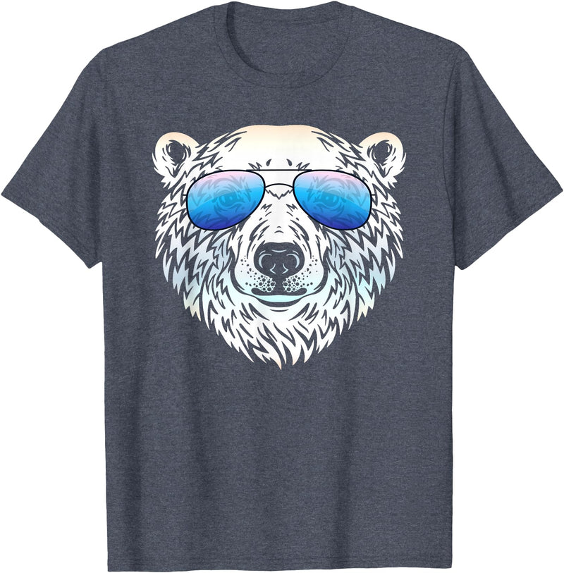 Sunglasses Zoo Mega Cool Polar Bear T-Shirt - Heather Blue