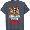 Women's Funny Cows Heifer Farm Animal Just Hanging With My Heifers Cow Farm Animal Lovers Funny T-Shirt - Heather Blue