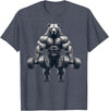 Bear Powerlifting Weightlifting Gym Apparel Bear Powerlifting Weightlifting Gym Workout T-Shirt - Heather Blue