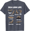 Sea Lion Lover Funny Ocean Animal Design Sea Lion Life Funny Seal Marine Animal Behavior T-Shirt - Heather Blue