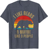 Retro Vintage Bear Co I Like Bears And Maybe Like 3 People Bear Lover Retro T-Shirt - Heather Blue