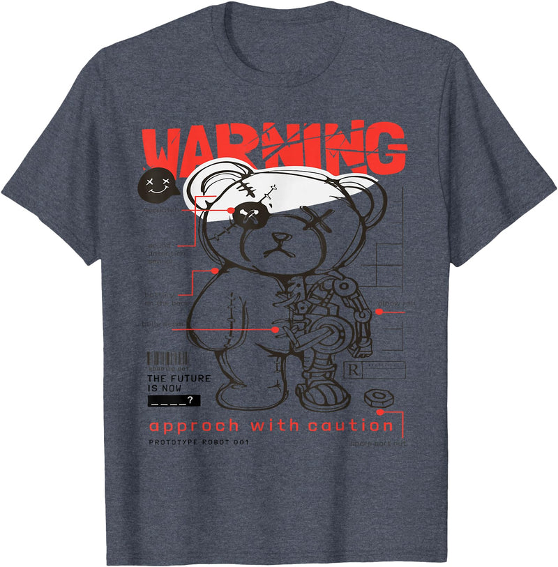 Prototype Robot Teddy Bear Funny T-Shirt - Heather Blue