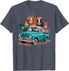 Farm Pickup Truck Farm animals Cow Girl Wife Tee Vintage Pickup Truck Farm Animals Rooster, Cow, Pig, Donkey T-Shirt -