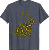 Easter Sunflower Bunny Rabbit Vintage Flower Women Girls Kid T-Shirt in Heather Blue