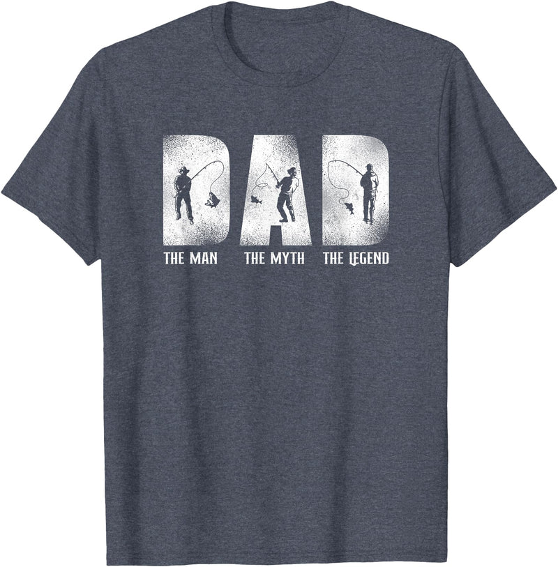 Fishing Fisherman Fisher HD0 Fishing Dad Father T-Shirt - Heather Blue