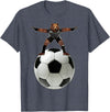 Behrbones Clothing Bear Goalie On Soccer Ball - by Behrbones T-Shirt - Heather Blue