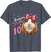 Funny Guinea Pig Birthday Party Girls 10 Years Old Guinea Pig Birthday for Girls 10th Bday T-Shirt - Heather Blue