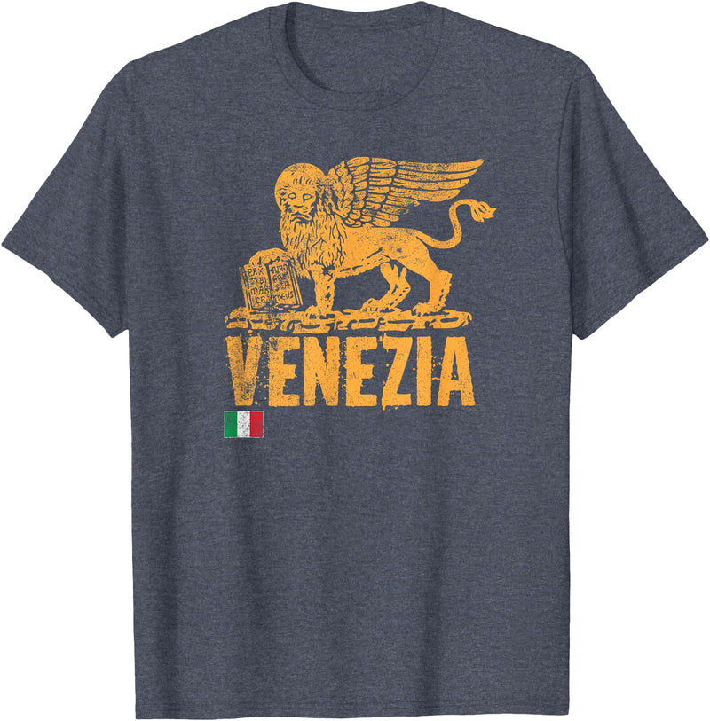 T-ShirtManiak Venezia Leone San Marco Italian lion Venice Italy Italy T-Shirt - Heather Blue