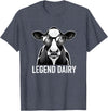 Farmstead Legends Legend Dairy, Cool Cow with Sunglasses T-Shirt - Heather Blue