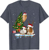 zainjr Christmas Christmas Guinea Pig Pajama xmas santa hat tree kids girls T-Shirt - Heather Blue
