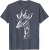 Cool Giraffe Safari Wildlife Giraffe Sunglasses T-Shirt - Heather Blue