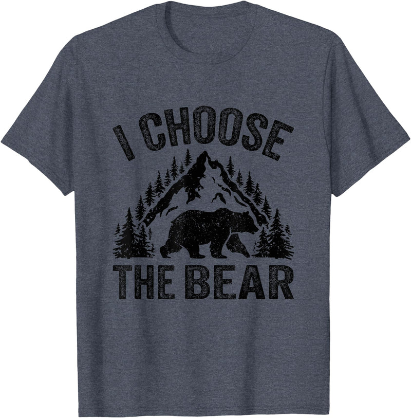I choose the bear lover bear I CHOOSE THE BEAR unique animal lover T-Shirt - Heather Blue