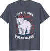 Just A Girl Who Loves Gifts & Apparels Cute Polar Bears Just A Girl Who Loves Polar Bears T-Shirt - Heather Blue