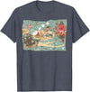 Mel & Bear Treasure Map Ship Sharks Pirates & Skulls Shirt Boys Kids T-Shirt - Heather Blue