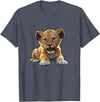 Lion Cubs Cute Lion Shirt Lions Lovers Gifts Lion Cub Angry Lion Lovers Lion Shirt Boys Girls Male Lions T-Shirt - Heather Blue